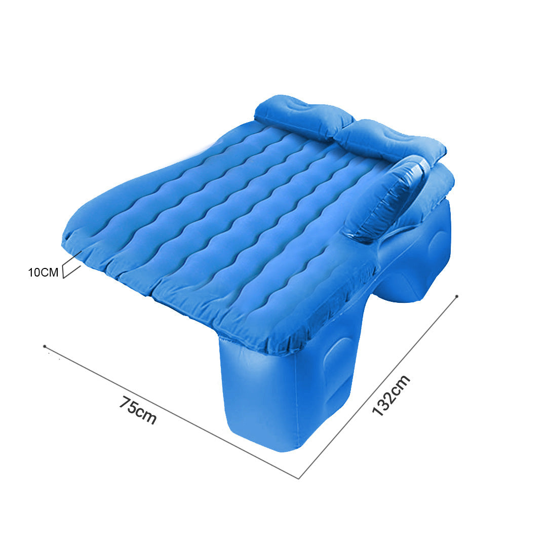 2X Blue Ripple Inflatable Car Mattress Portable Camping Air Bed Travel Sleeping Kit Essentials