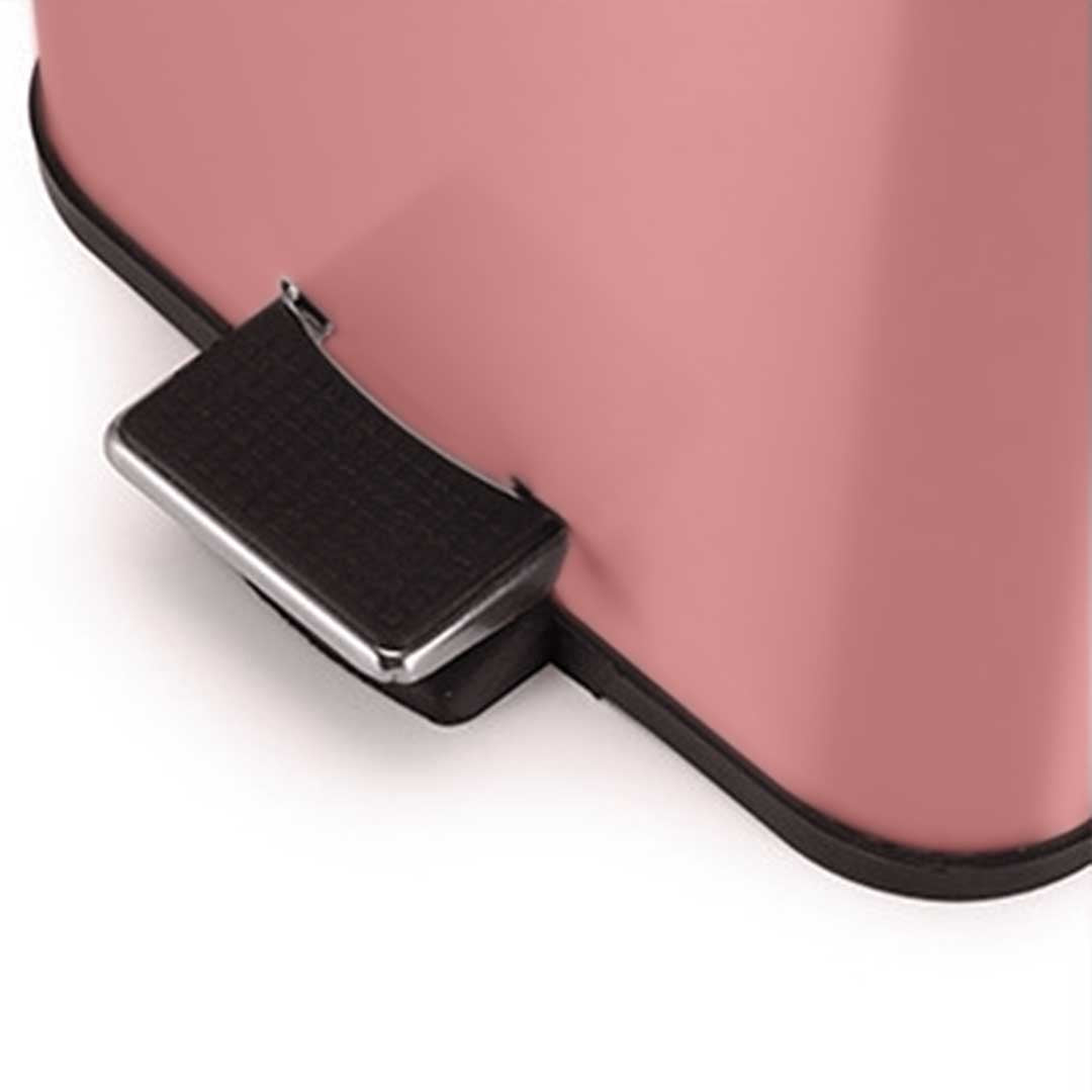 Soga 2 X 12 L Foot Pedal Stainless Steel Rubbish Recycling Garbage Waste Trash Bin Square Pink