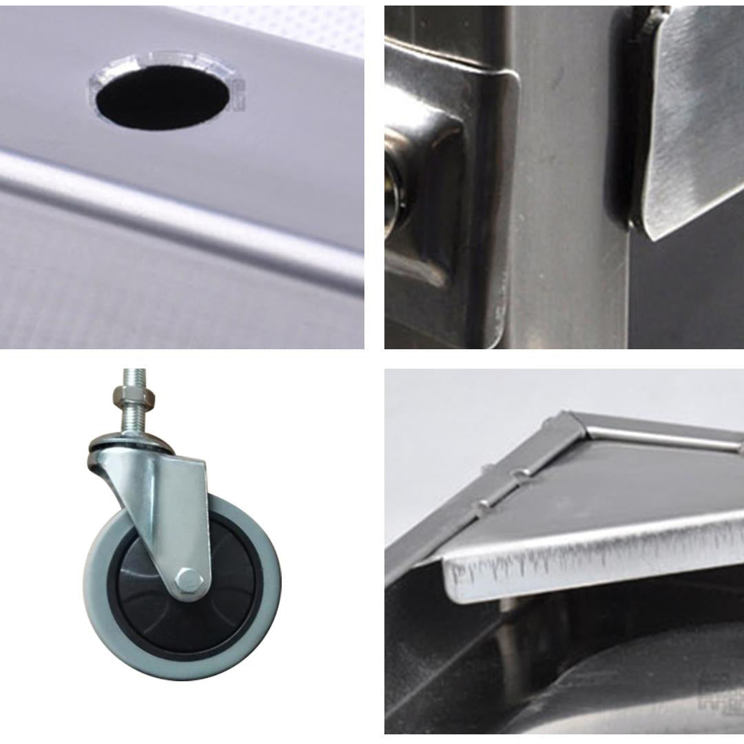 2X 2 Tier 75x40x84cm Stainless Steel Drink Wine Food Utility Cart Small