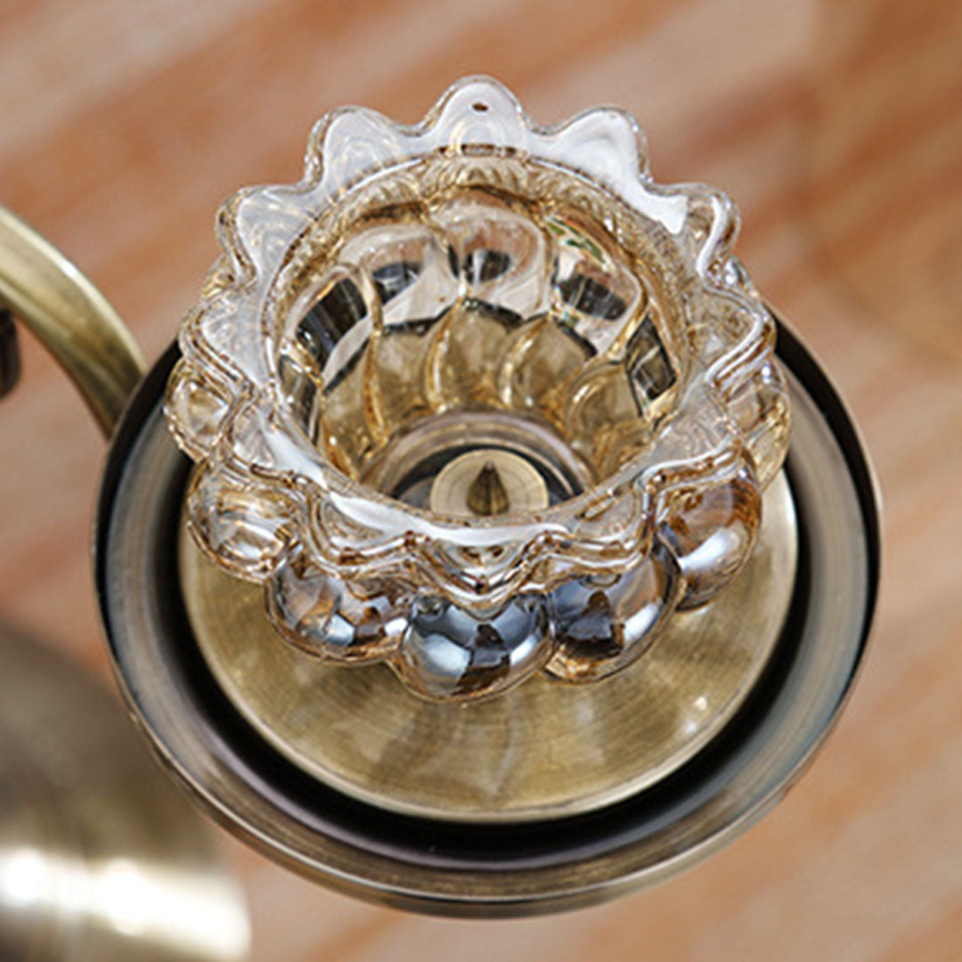 Soga 58cm 4 Slots Glass Candlestick Candle Holder Stand Pillar Glass/Iron Metal