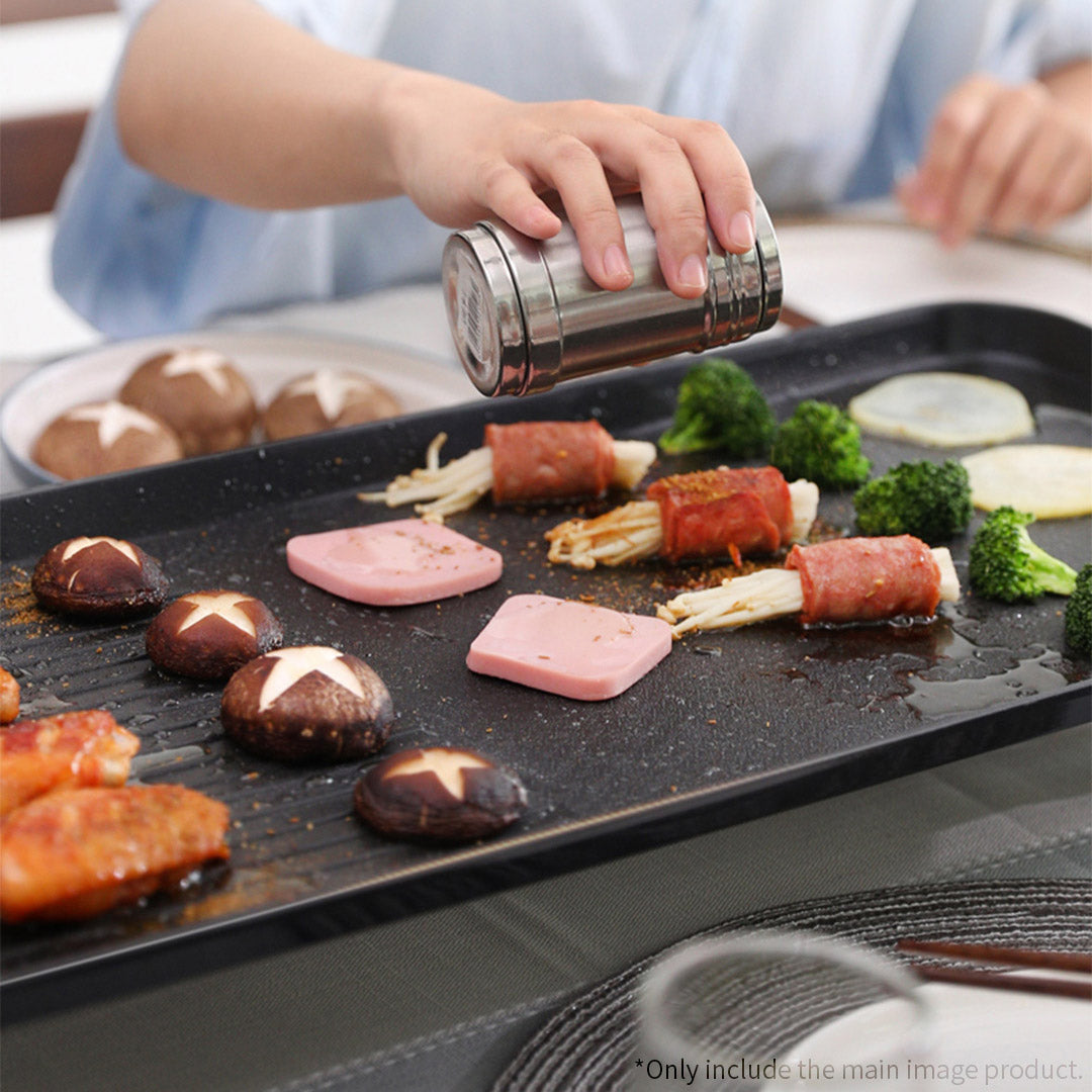 Soga 2 X 48cm Electric Bbq Grill Teppanyaki Tough Non Stick Surface Hot Plate Kitchen 3 5 Person