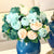 Soga 3pcs Artificial Silk With 15 Heads Flower Fake Rose Bouquet Table Decor Blue