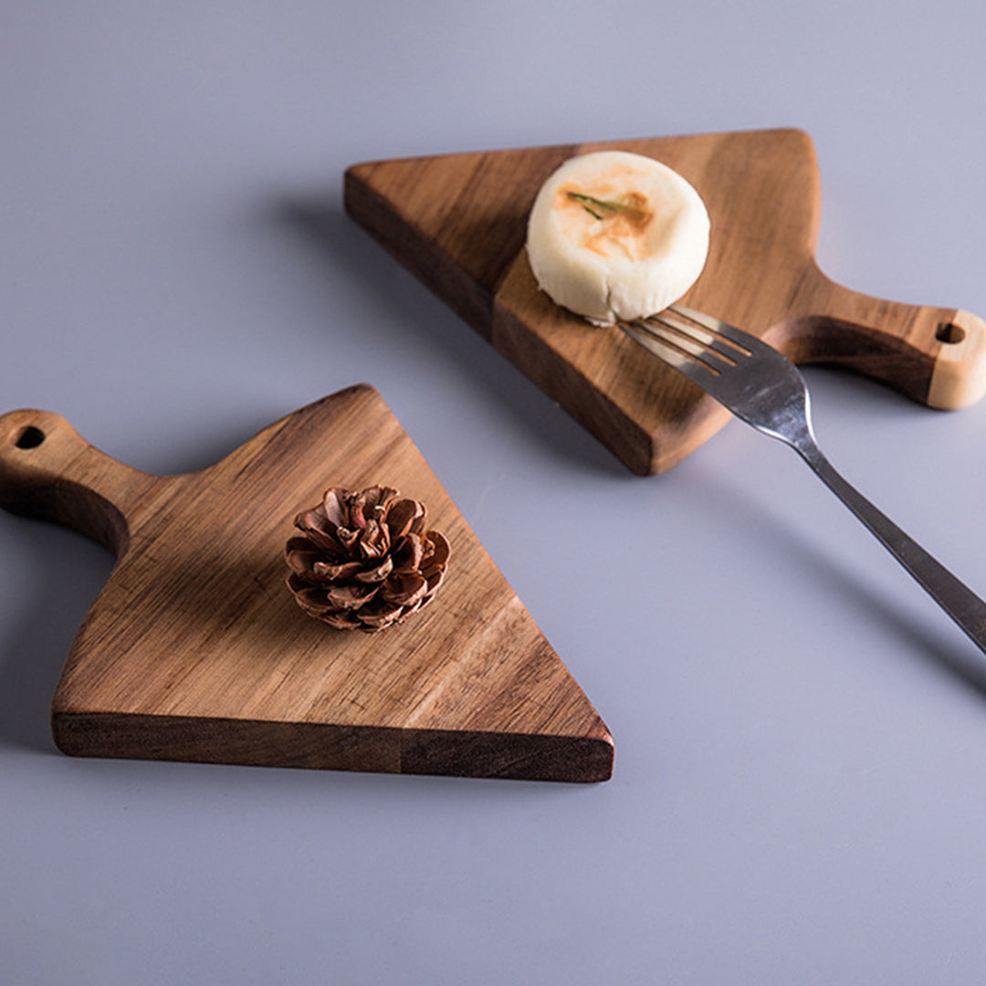 Soga 2 X 6 Pcs Brown Round Divisible Wood Pizza Server Food Plate Board Pizza Paddle Cutting Board Home Decor