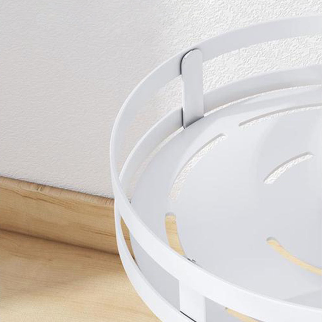 2X 2 Tier Steel White Round Rotating Multi-Function Kitchen Portable Storage Spice Seasoning Kitchen Countertop Organiser Shelf