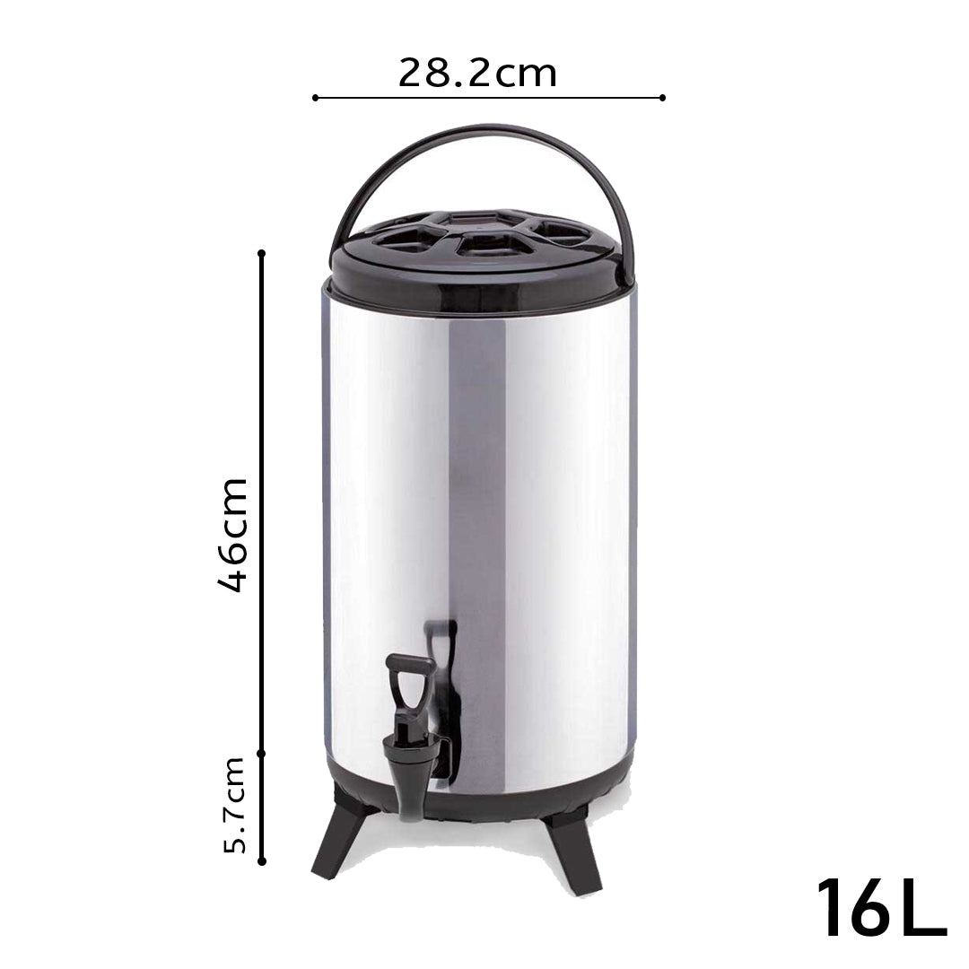 8X 16L Portable Insulated Cold/Heat Coffee Tea Beer Barrel Brew Pot With Dispenser