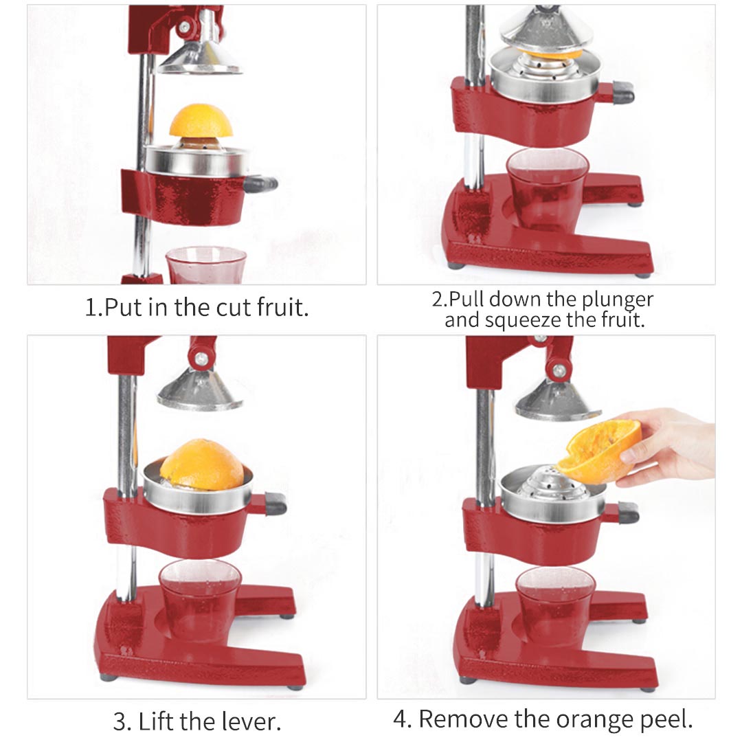 Soga 2 X Commercial Manual Juicer Hand Press Juice Extractor Squeezer Orange Citrus Red