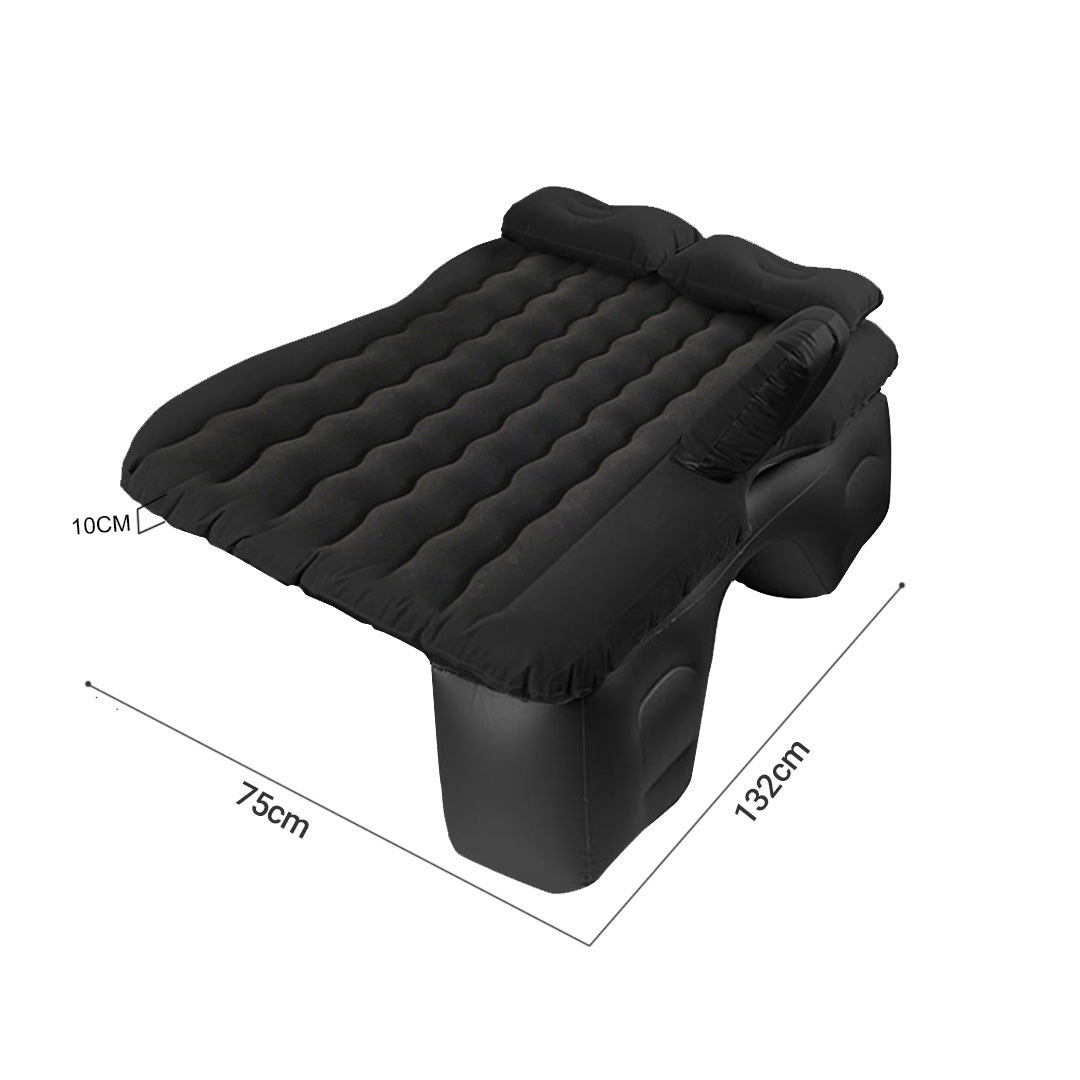 Black Ripple Inflatable Car Mattress Portable Camping Air Bed Travel Sleeping Kit Essentials