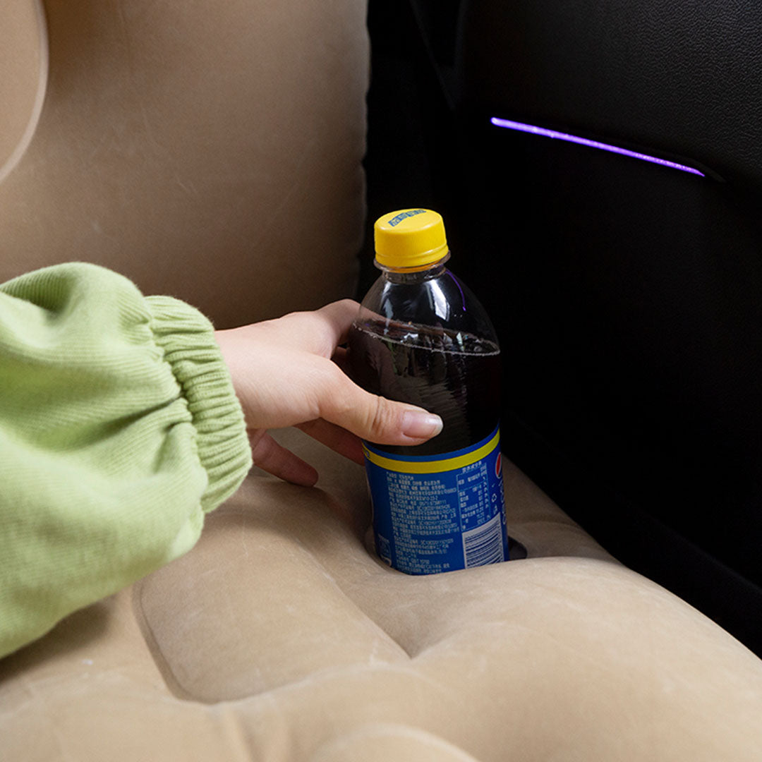 2X Beige Honeycomb Inflatable Car Mattress Portable Camping Air Bed Travel Sleeping Kit Essentials