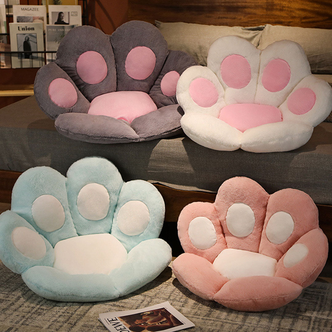 2X 70cm Mint Blue Paw Shape Cushion Warm Lazy Sofa Decorative Pillow Backseat Plush Mat Home Decor