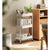 Soga 3 Tier Steel White Foldable Kitchen Cart Multi Functional Shelves Portable Storage Organizer With Wheels