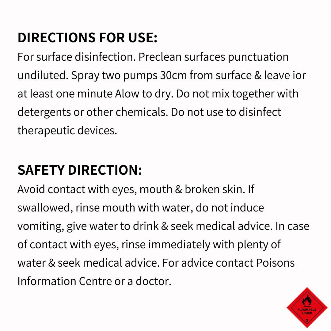 8 X 500ml Standard Grade Disinfectant Anti Bacterial Alcohol Spray Bottle