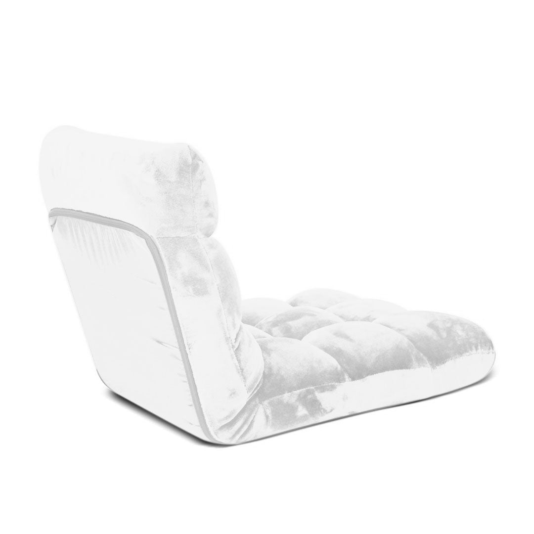 Soga Floor Recliner Folding Lounge Sofa Futon Couch Folding Chair Cushion White