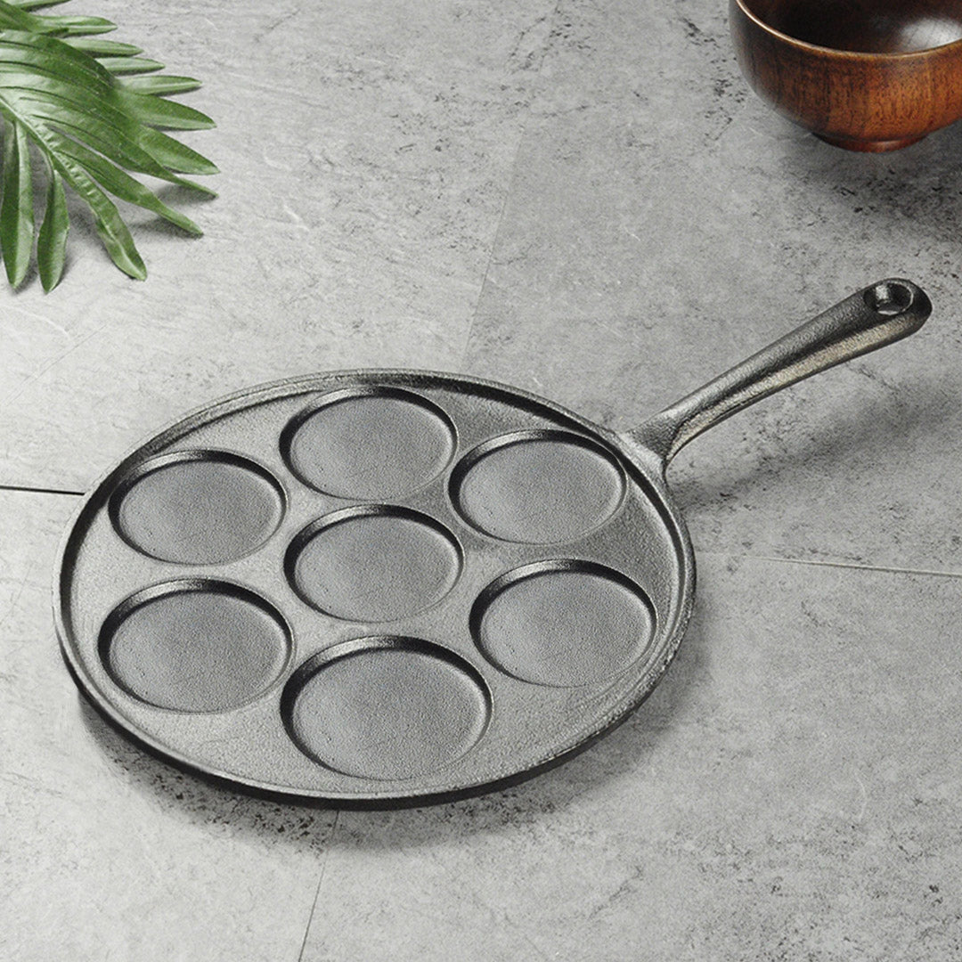 Soga 23cm Cast Iron Takoyaki Fry Pan Octopus Balls Maker 7 Hole Cavities Grill Mold