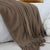 2X Coffee Acrylic Knitted Throw Blanket Solid Fringed Warm Cozy Woven Cover Couch Bed Sofa Home Decor
