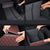 Soga Leather Car Boot Collapsible Foldable Trunk Cargo Organizer Portable Storage Box Coffee/Gold Stitch Medium