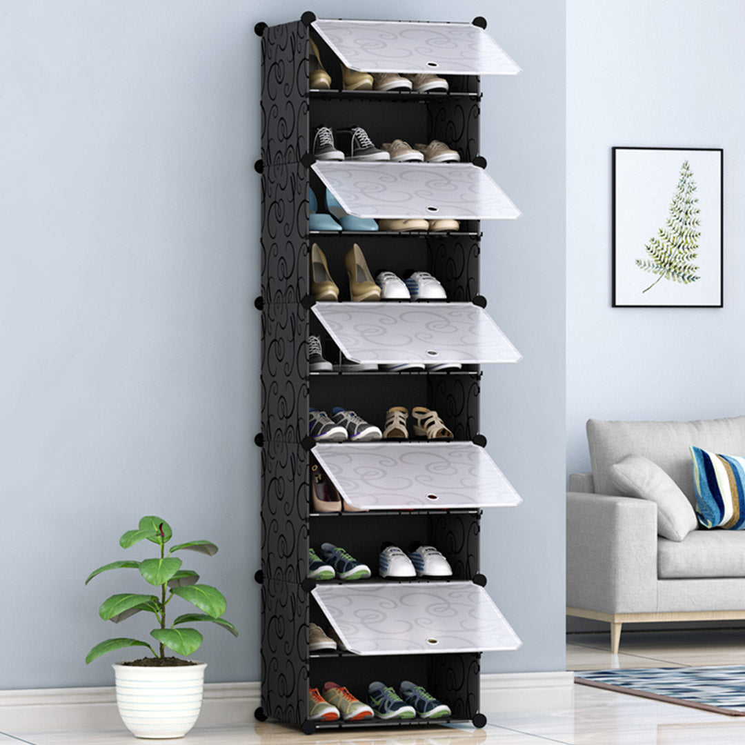 10 Tier Shoe Rack Organizer Sneaker Footwear Storage Stackable Stand Cabinet Portable Wardrobe with Cover