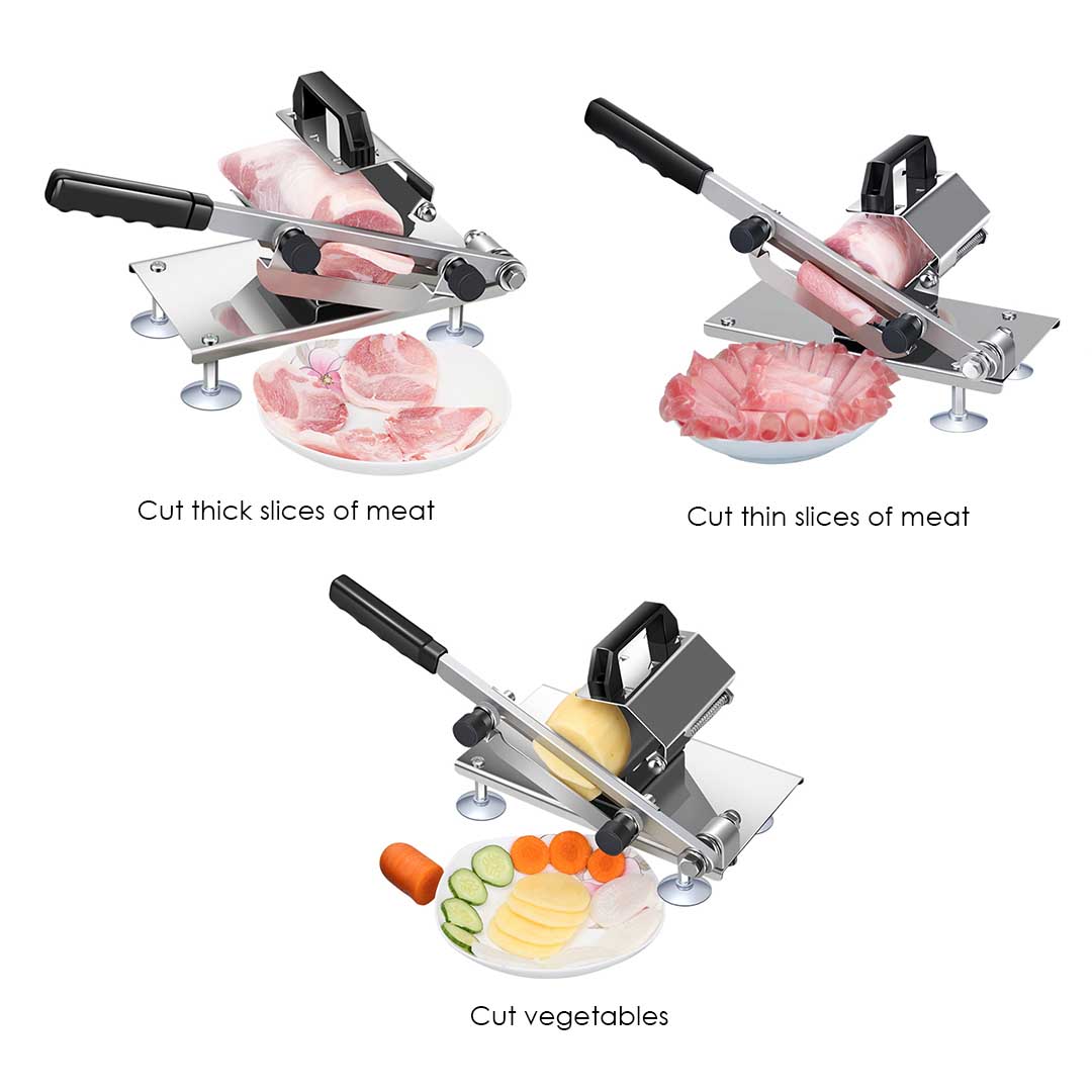 Soga 2 X Manual Frozen Meat Slicer Handle Meat Cutting Machine 18/10 Commercial Grade Stainless Steel