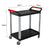 2 Tier Food Trolley Portable Kitchen Cart Multifunctional Big Utility Service with wheels 950x500x640mm Black