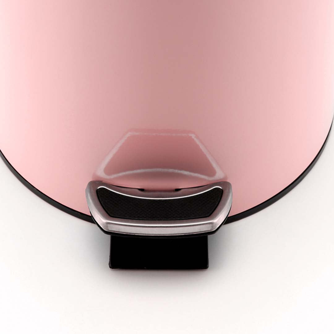 Soga 4 X 12 L Foot Pedal Stainless Steel Rubbish Recycling Garbage Waste Trash Bin Round Pink