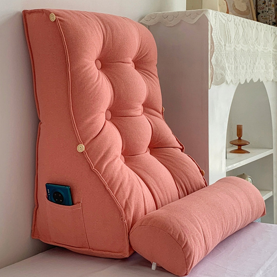 Soga 4 X 60cm Peach Triangular Wedge Lumbar Pillow Headboard Backrest Sofa Bed Cushion Home Decor