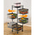 Soga 5 Tier Steel Square Rotating Kitchen Cart Multi Functional Shelves Portable Storage Organizer With Wheels