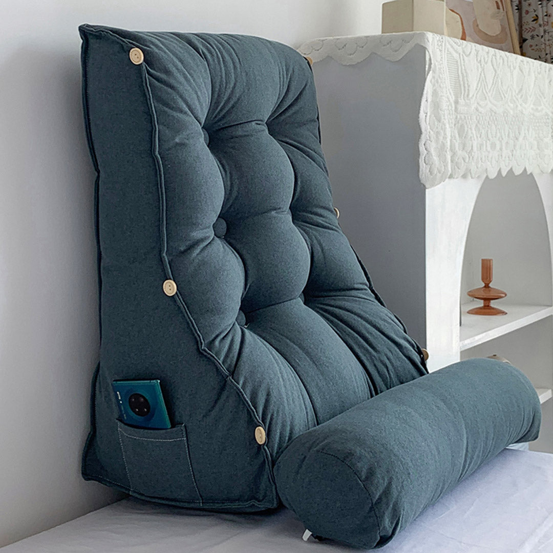 Soga 4 X 60cm Grey Triangular Wedge Lumbar Pillow Headboard Backrest Sofa Bed Cushion Home Decor