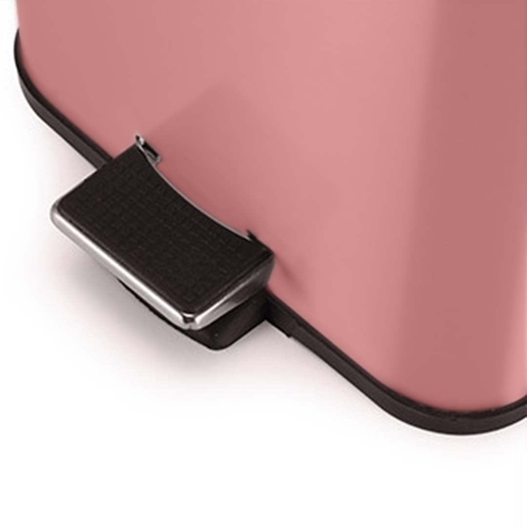 Soga 4 X 6 L Foot Pedal Stainless Steel Rubbish Recycling Garbage Waste Trash Bin Square Pink