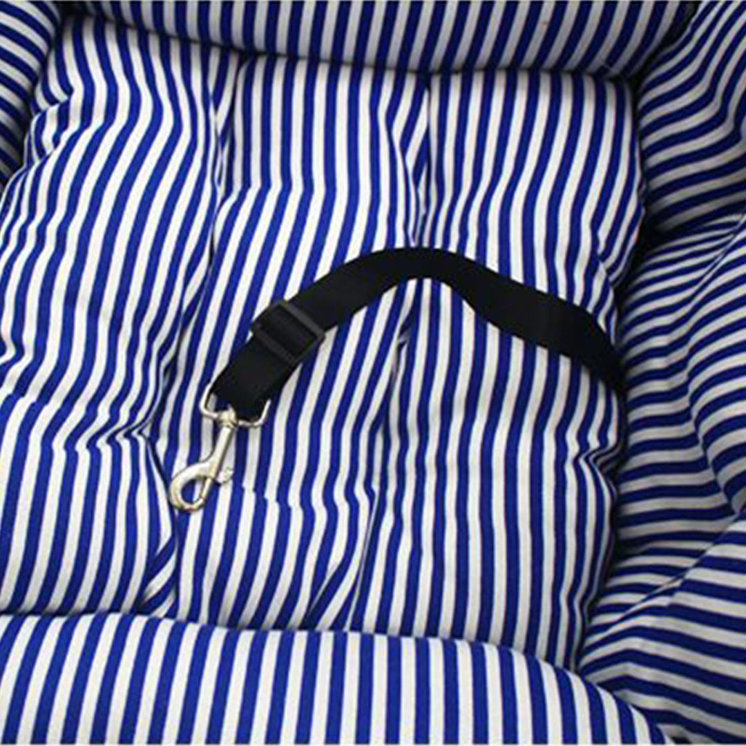 Blue Pet Car Seat Sofa Safety Soft Padded Portable Travel Carrier Bed