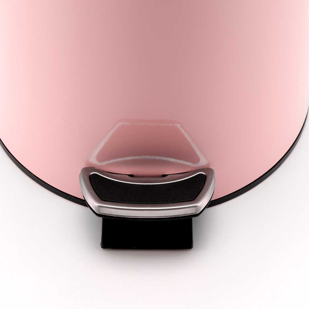 Soga 2 X 12 L Foot Pedal Stainless Steel Rubbish Recycling Garbage Waste Trash Bin Round Pink