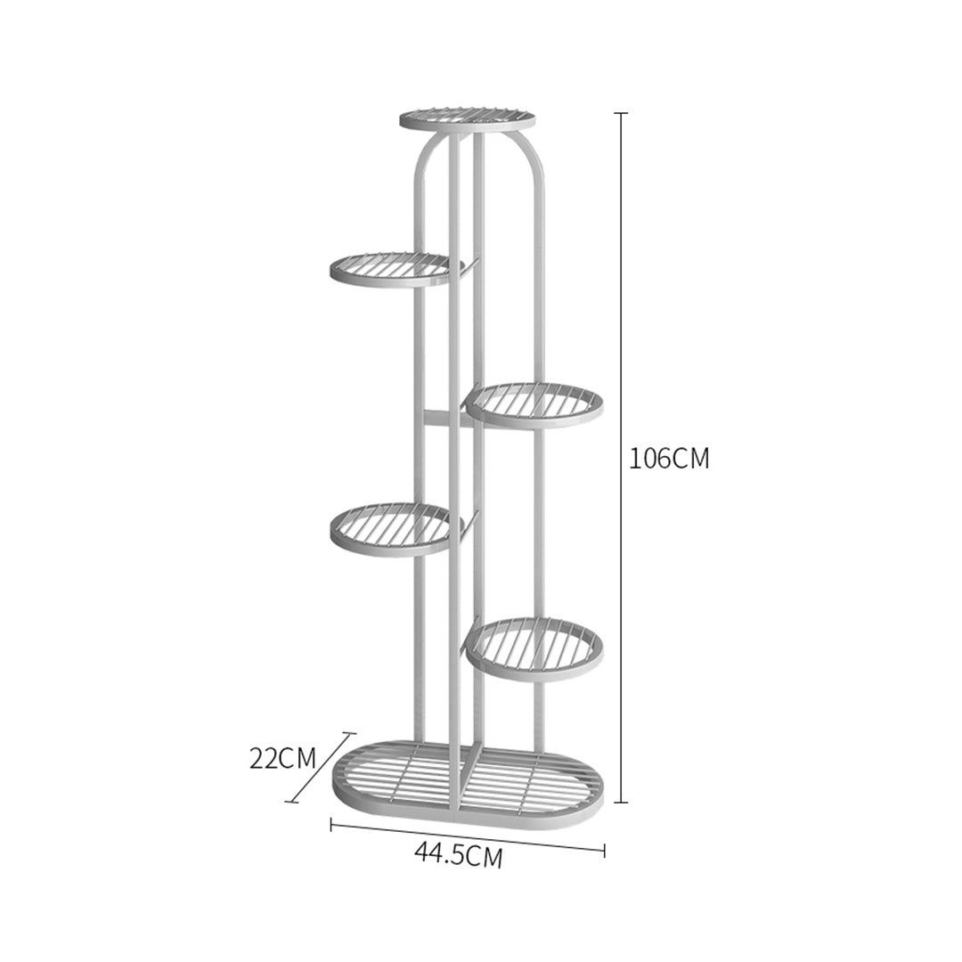 Soga 2 X 6 Tier 7 Pots White Round Metal Plant Rack Flowerpot Storage Display Stand Holder Home Garden Decor