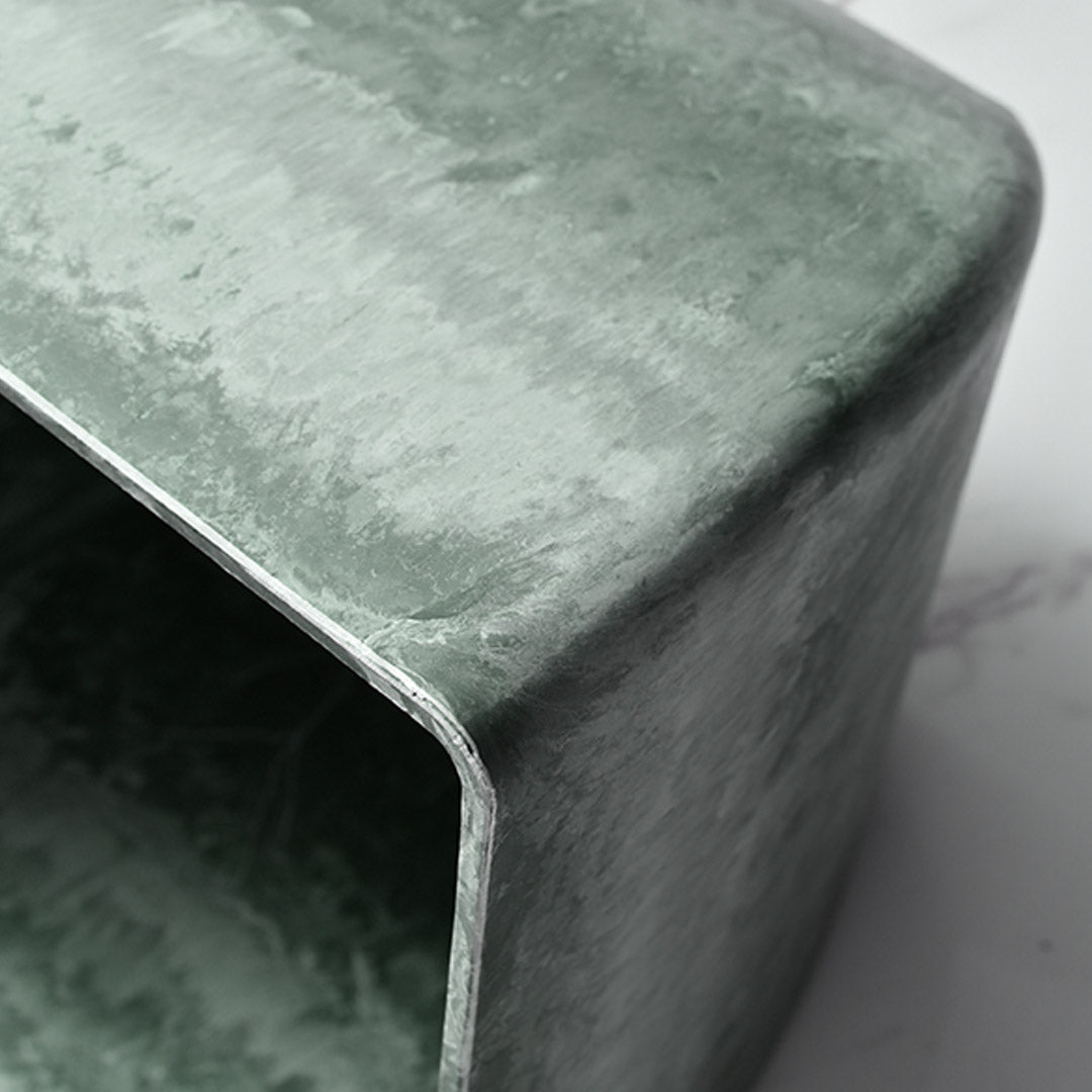 Soga 2 X 32cm Green Grey Square Resin Plant Flower Pot In Cement Pattern Planter Cachepot For Indoor Home Office