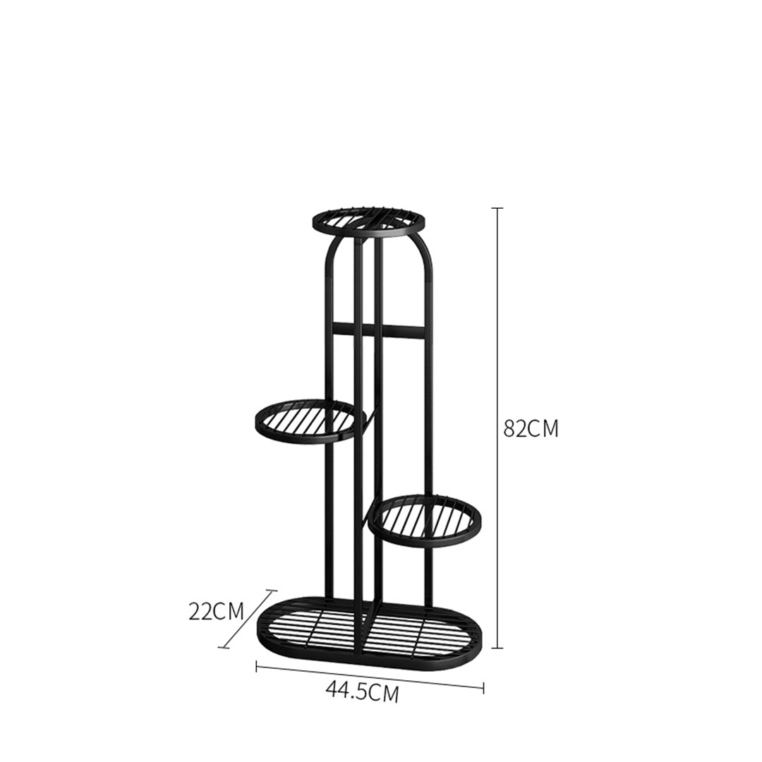 Soga 2 X 4 Tier 5 Pots Black Round Metal Plant Rack Flowerpot Storage Display Stand Holder Home Garden Decor