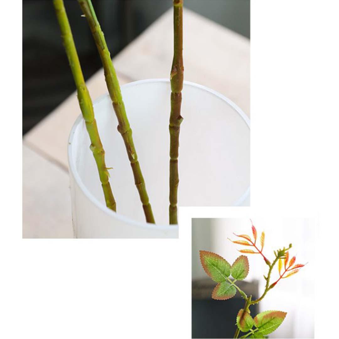 Soga 12pcs Artificial Silk Flower Fake Rose Bouquet Table Decor White