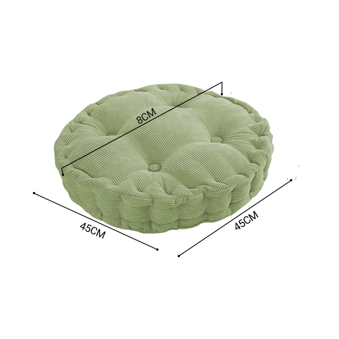Green Round Cushion Soft Leaning Plush Backrest Throw Seat Pillow Home Office Decor