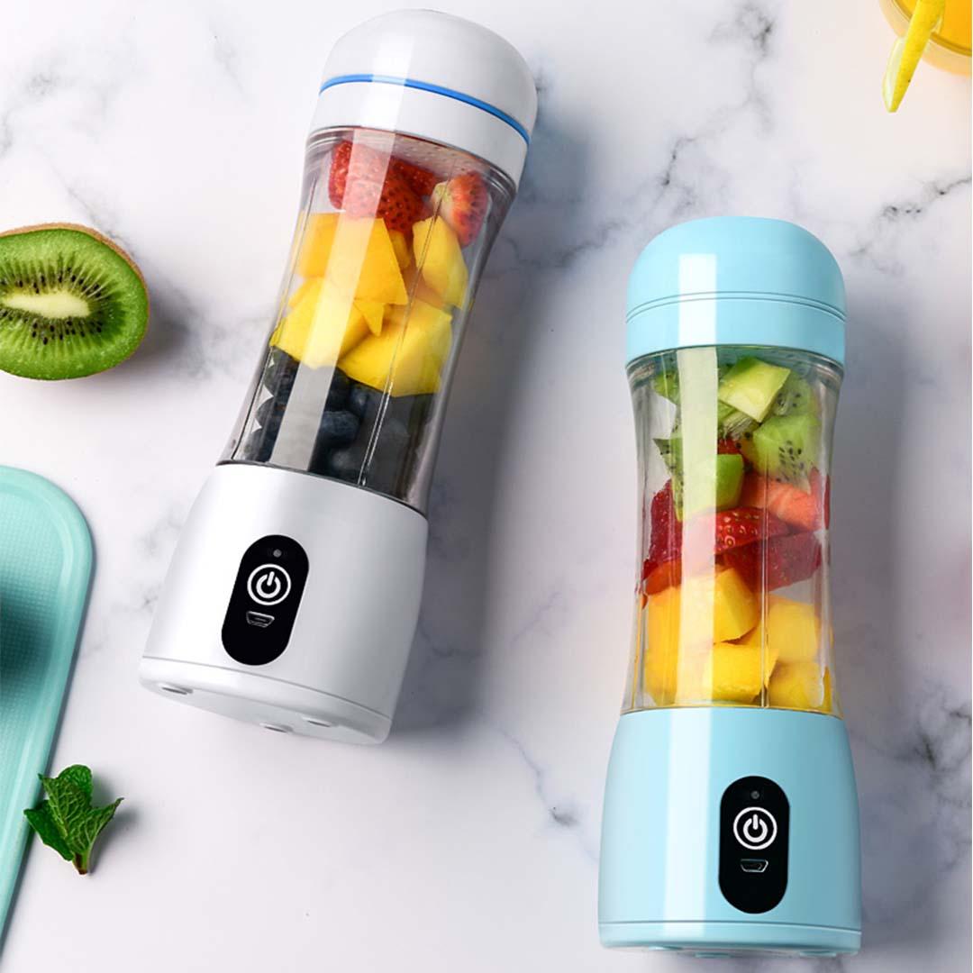 Soga 2 X 380ml Portable Mini Usb Rechargeable Handheld Fruit Mixer Juicer Blue