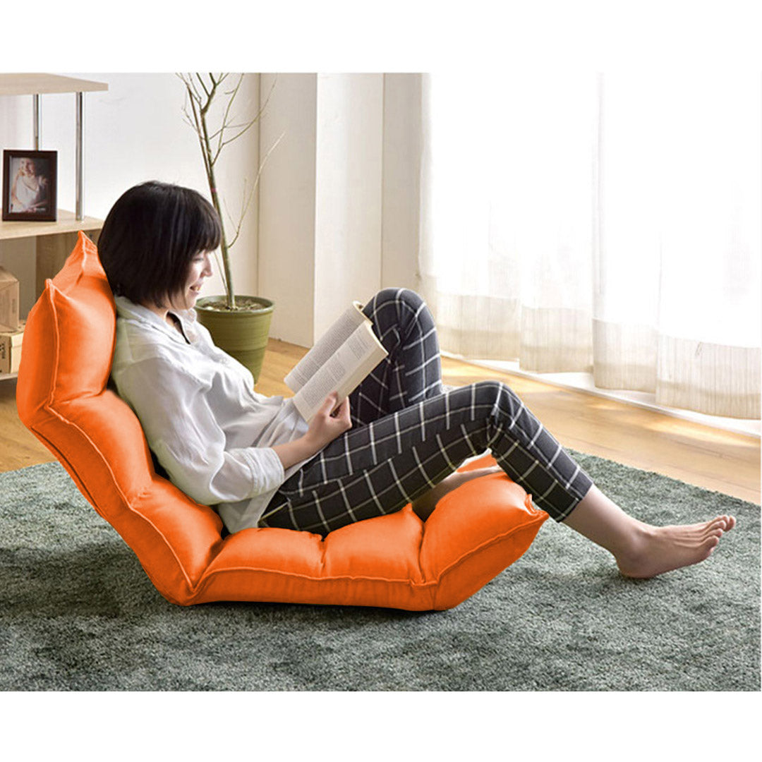 Soga 4 X Foldable Tatami Floor Sofa Bed Meditation Lounge Chair Recliner Lazy Couch Orange