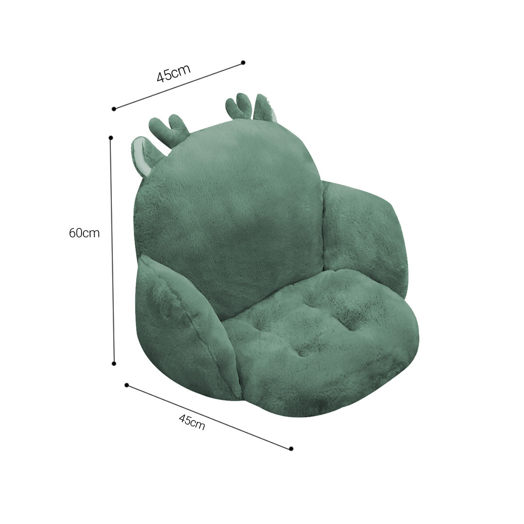 Green Dino Shape Cushion Soft Leaning Bedside Pad Sedentary Plushie Pillow Home Decor