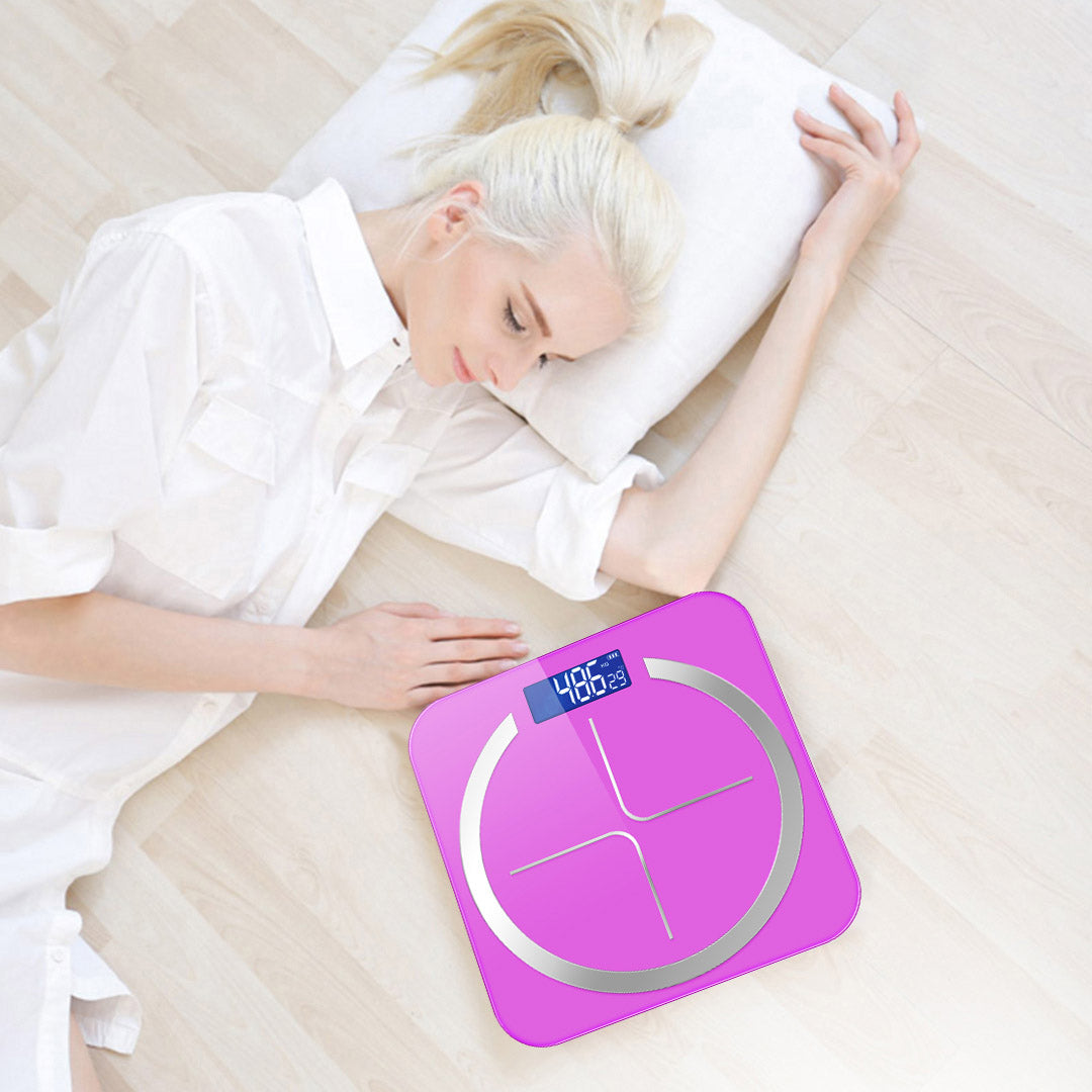 Soga 180kg Glass Lcd Digital Fitness Weight Bathroom Body Electronic Scales Pink