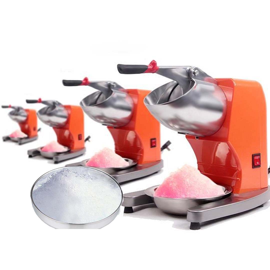 Soga Ice Shaver Electric Stainless Steel Ice Crusher Slicer Machine Commercial Orange