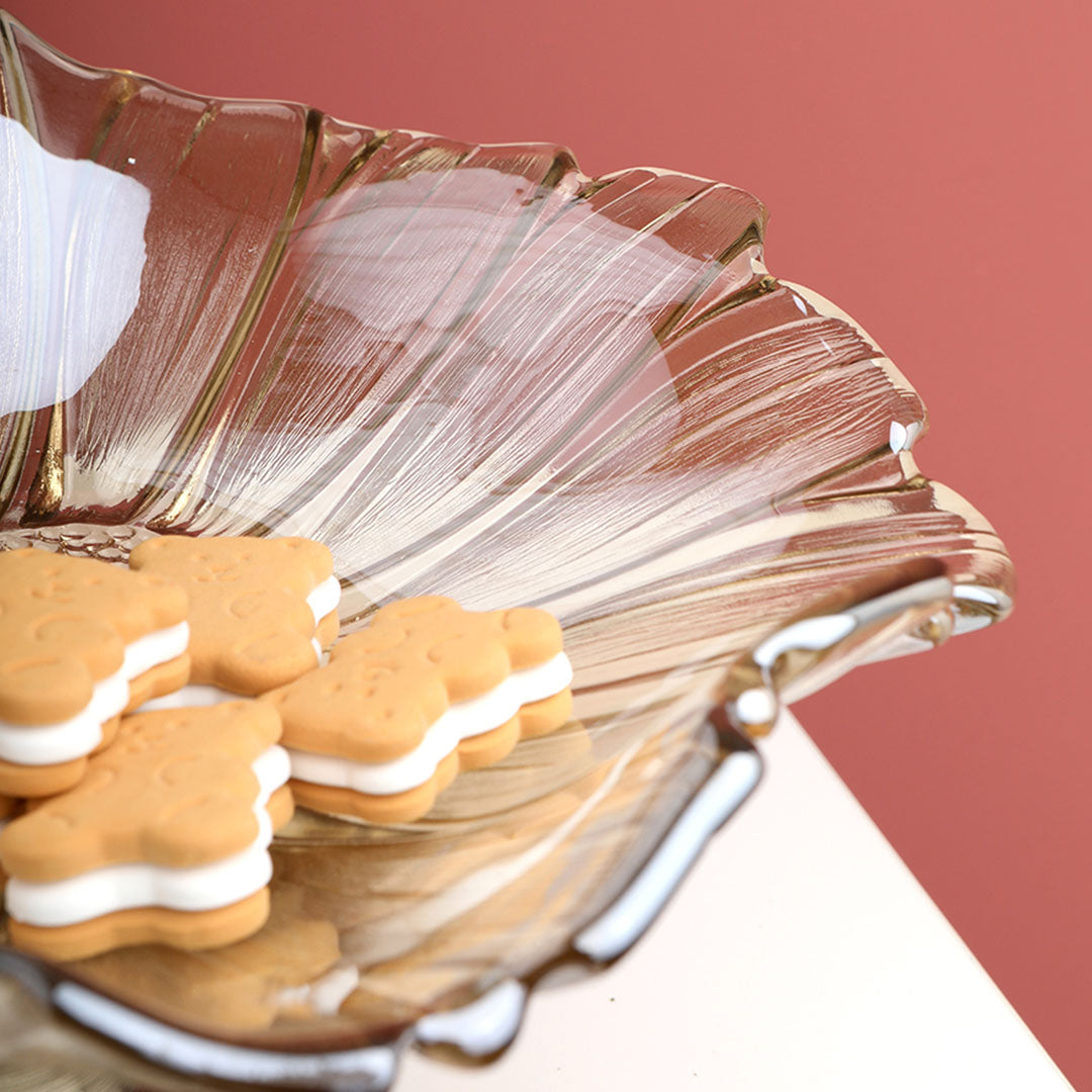 Soga Bronze Tulip Crystal Glass Fruit Bowl Candy Holder Countertop Dessert Serving Basket Decor