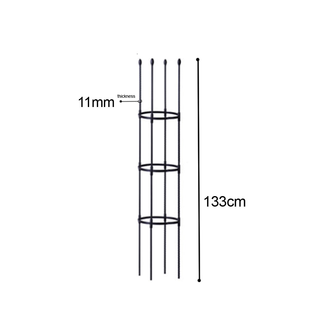 133cm 4-Bar Plant Frame Stand Trellis Vegetable Flower Herbs Outdoor Vine Support Garden Rack with Rings