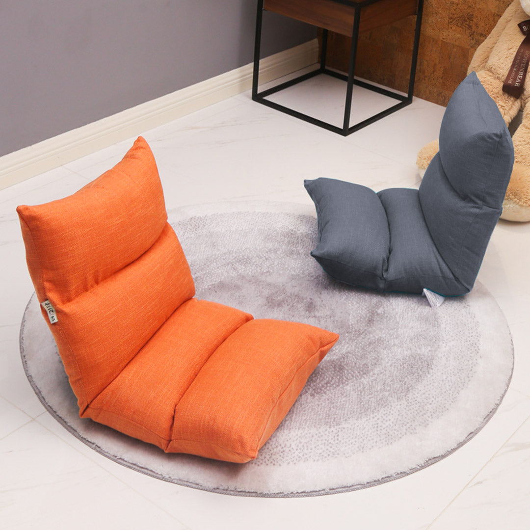 Soga 4 X Lounge Floor Recliner Adjustable Lazy Sofa Bed Folding Game Chair Orange