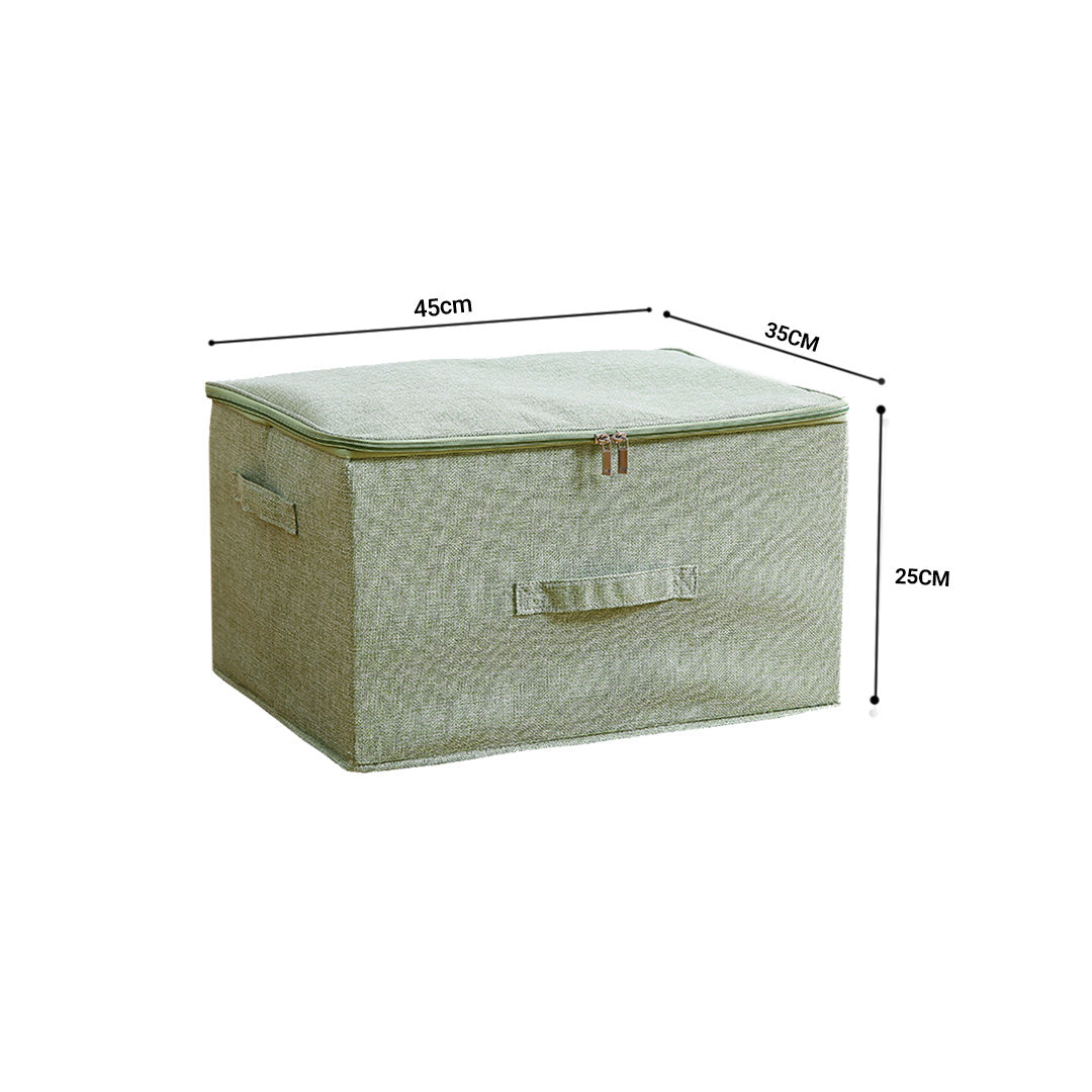 Green Large Portable Double Zipper Storage Box Moisture Proof Clothes Basket Foldable Home Organiser