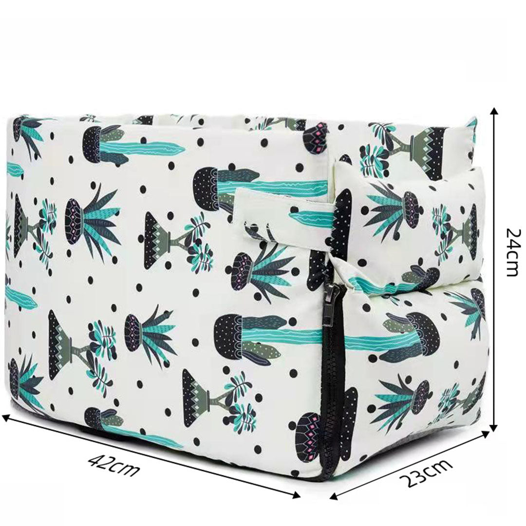 Soga 2 X Car Central Control Nest Pet Safety Travel Bed Dog Kennel Portable Washable Pet Bag White