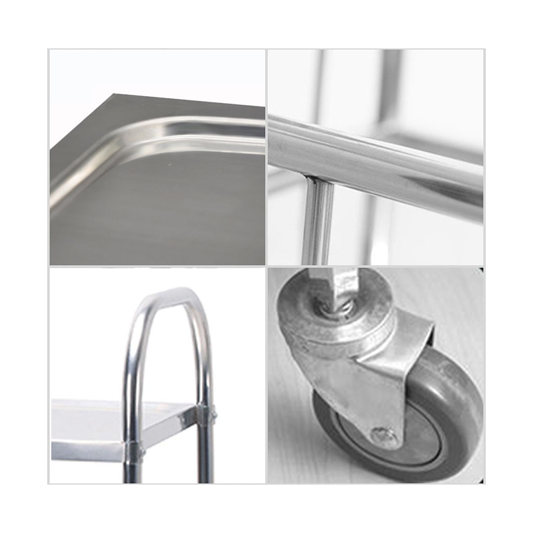 Soga 2 X 3 Tier 85x45x90cm Stainless Steel Kitchen Dinning Food Cart Trolley Utility Size Medium