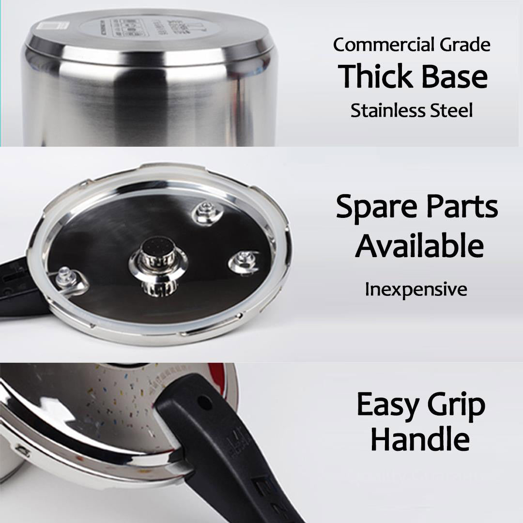 3 L Commercial Grade Stainless Steel Pressure Cooker With Seal