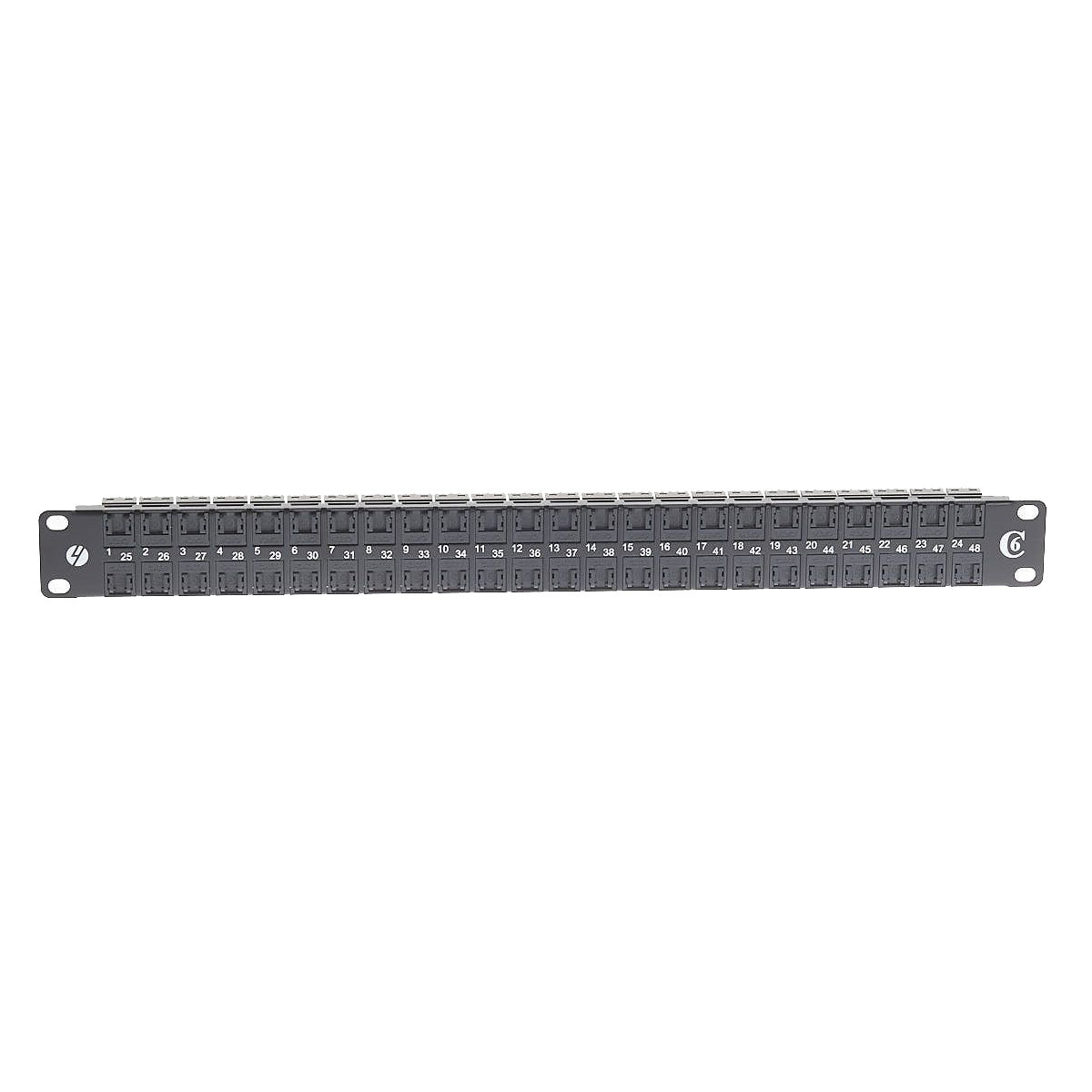 1RU 48 Port Cat 6 Universal Termination Patch Panel