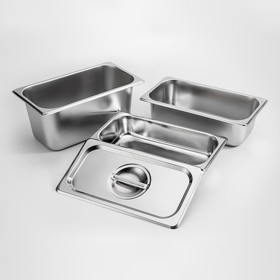 Soga 12 X Gastronorm Gn Pan Full Size 1/3 Gn Pan 6.5 Cm Deep Stainless Steel Tray With Lid