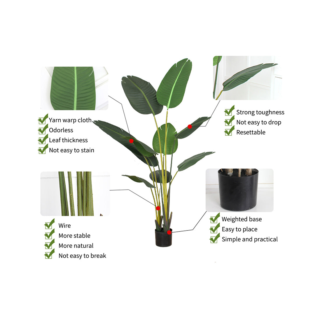 Soga 180cm Green Artificial Indoor Nordic Wind Traveller Banana Plant Fake Decorative Tree