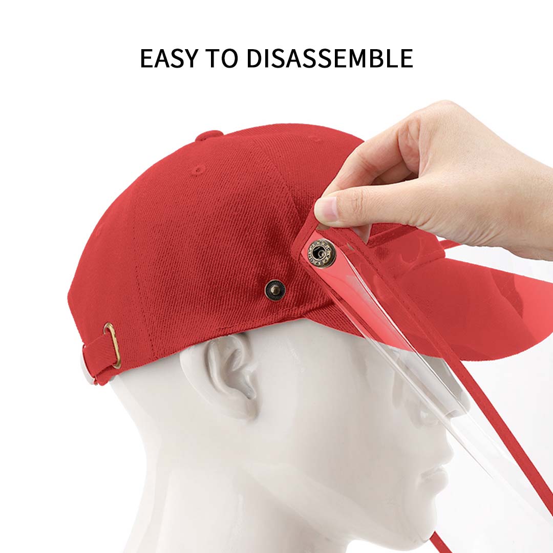 4 X Outdoor Protection Hat Anti Fog Pollution Dust Protective Cap Full Face Hd Shield Cover Kids Red